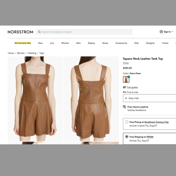 VINCE LEATHER TOP - Picture 7 of 7